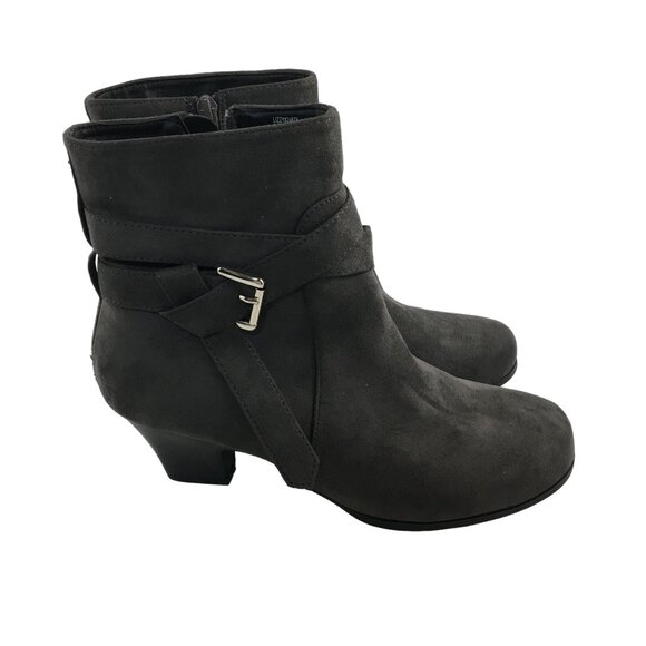 COMFORTVIEW GREY LIZZIE SUEDE BOOTIES WOMENS BOOTS SIZE 8.5 - Picture 3 of 8